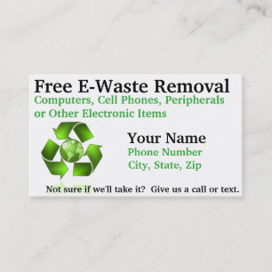 Free E-Waste Removal Business Card