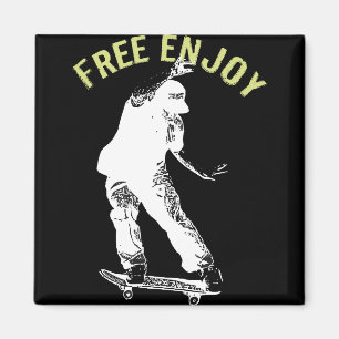 Free Enjoy Retro Urban Skateboarding Magnet