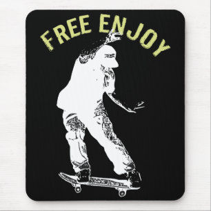Free Enjoy Retro Urban Skateboarding Mouse Pad
