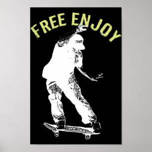 Free Enjoy Retro Urban Skateboarding  Poster