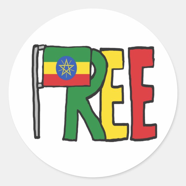 Free Ethiopia Classic Round Sticker (Front)