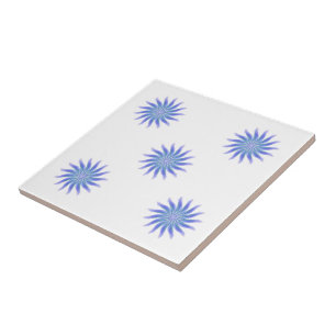Free Flowing Floral Gorgeous Green Blue Purple Ceramic Tile