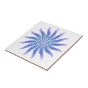 Free Flowing Floral Gorgeous Green Blue Purple    Ceramic Tile