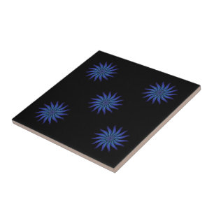 Free Flowing Floral Gorgeous Green Blue Purple Ceramic Tile