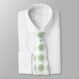 Free Flowing Floral Green Grey Brown Leaves Art Tie