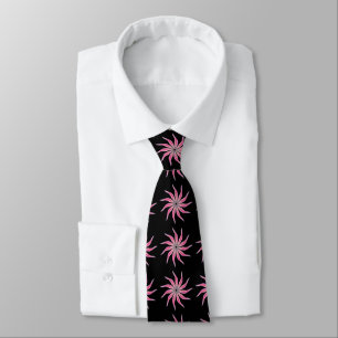 Free Flowing Floral Pretty In Pink Leaf Art Tie
