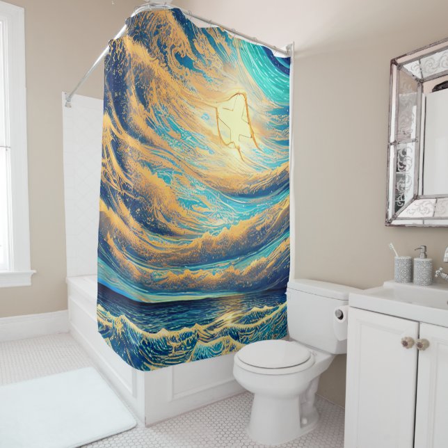 Free Flowing Reflections Shower Curtain (In Situ)