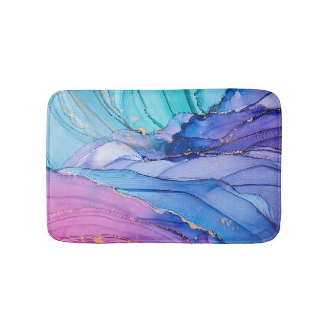 Free-flowing textures, luxury abstract art. bath mat (Front)
