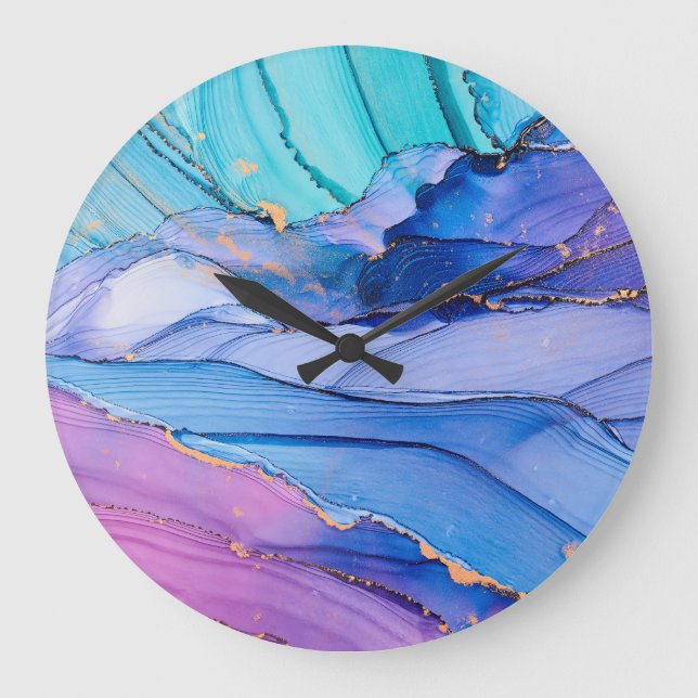 Free-flowing textures, luxury abstract art. large clock (Front)