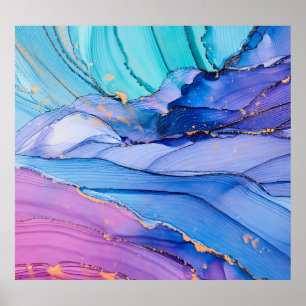 Free-flowing textures, luxury abstract art. poster