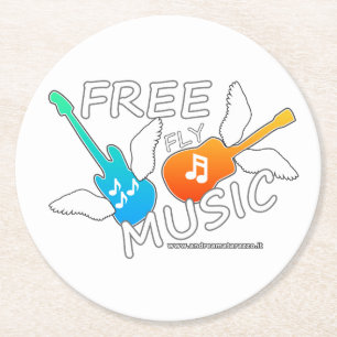 Free Fly Music   Round Paper Coaster