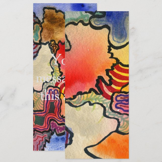 Free form abstract cool & hot colour cells art invitation (Front/Back)