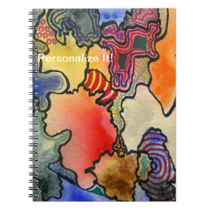 Free form abstract cool & hot colour cells art notebook