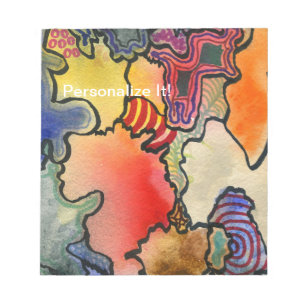 Free form abstract cool & hot colour cells art notepad
