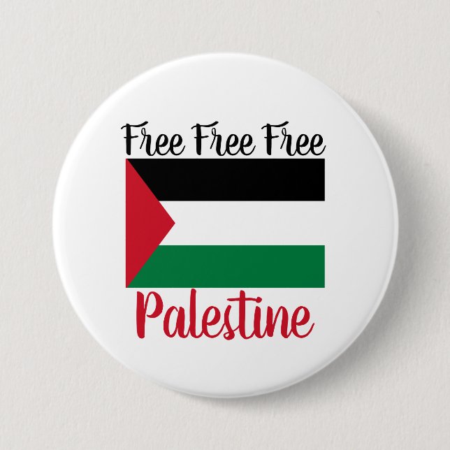 Free Free Free Palestine 7.5 Cm Round Badge (Front)