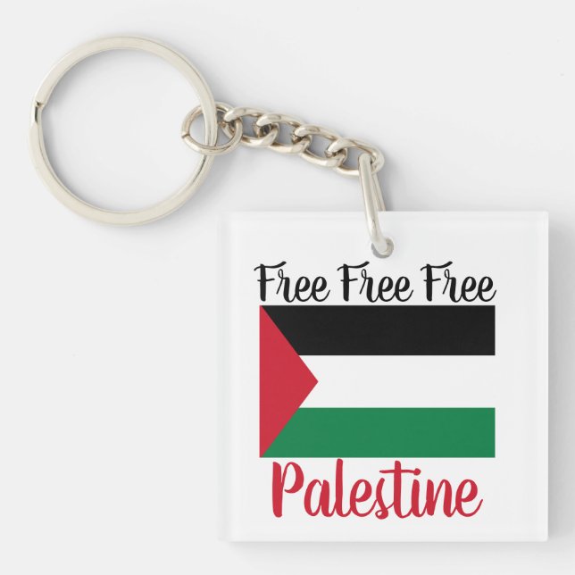 Free Free Free Palestine Key Ring (Front)