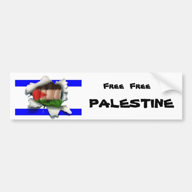 Free Free Palestine Bumper Sticker (Front)