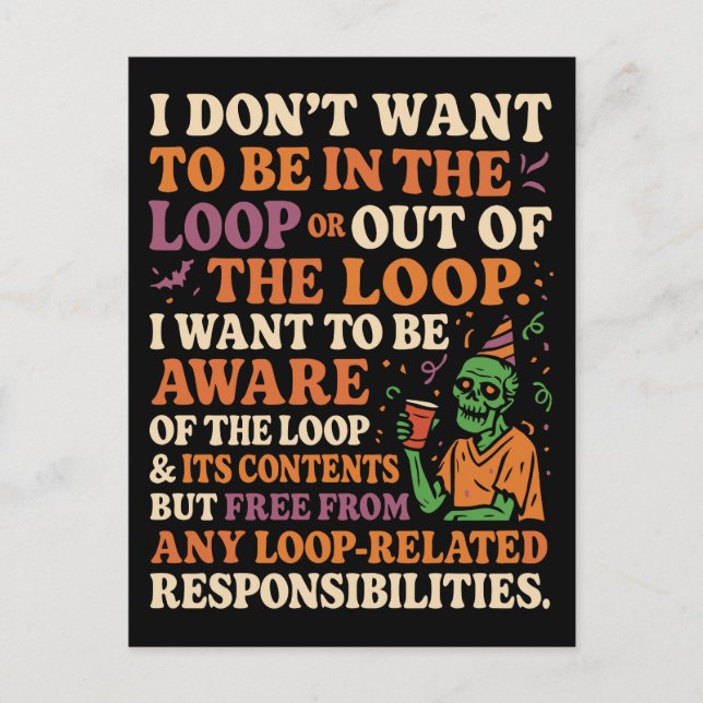 Free From Loop Responsibilities Quote Holiday Postcard (Front)