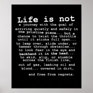 Free From Regrets Dirt Bike Motocross Poster