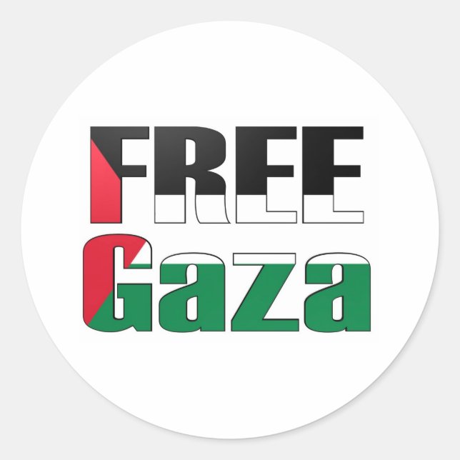 Free Gaza Classic Round Sticker (Front)