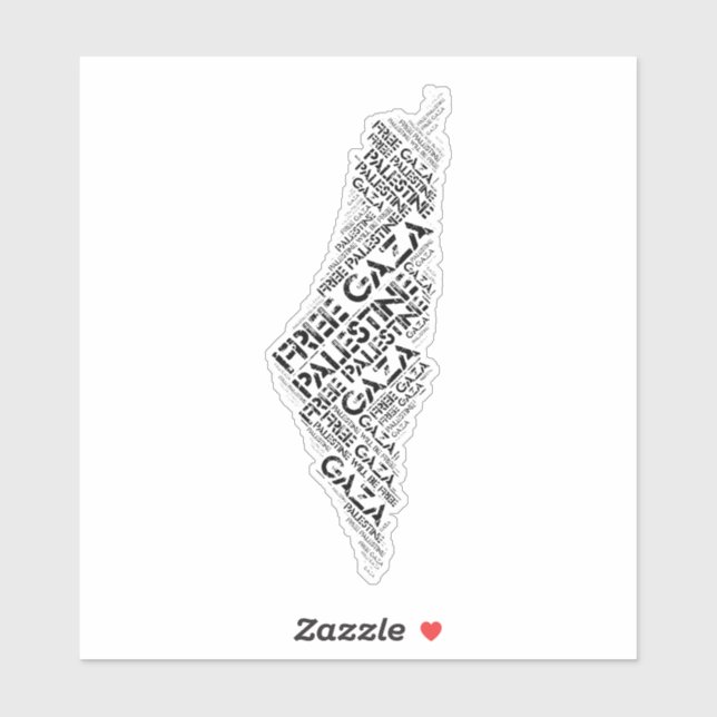 Free Gaza Free Palestine Map Cloud Word (Sheet)