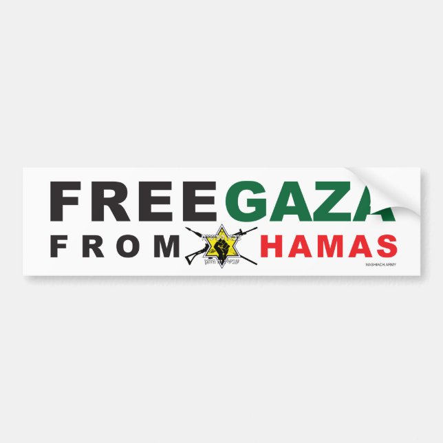 "Free Gaza From Hamas" Bumper Sticker (White) (Front)