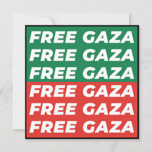 Free Gaza - Palestine Flag Colours Invitation