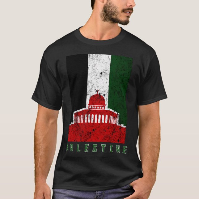 Free Gaza Palestine Quds Save Al Aqsa Mosque Proud T-Shirt (Front)