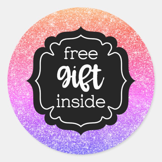 Free gift inside glitter label stickers (Front)