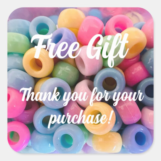 Free Gift Stickers for Customers - Pastel Beads (Front)