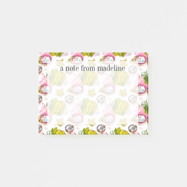Free Hand Textured Fruit Pattern Post-it Notes (Front)