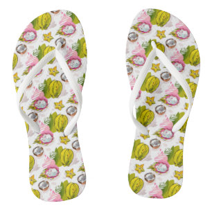 Free Hand Textured Fruit Pattern Thongs