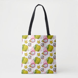 Free Hand Textured Fruit Pattern Tote Bag