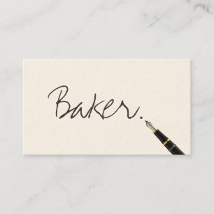 Free Handwriting Script Baker Business Card