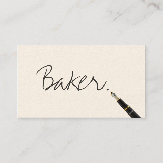 Free Handwriting Script Baker Business Card (Front)