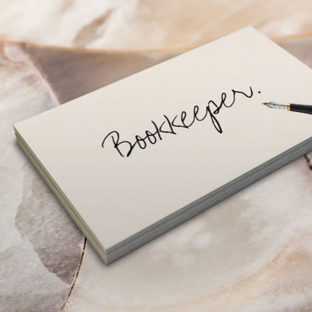 Free Handwriting Script Bookkeeper Business Card (Creator Uploaded)