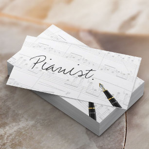 Free Handwriting Script Pianist Business Card