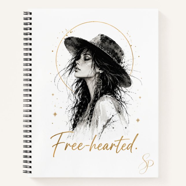 Free-hearted. Special Edition Boho Custom Notebook (Front)