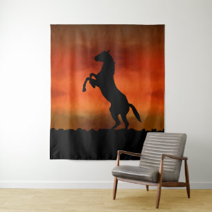 Free Horse At Sunset Tapestry