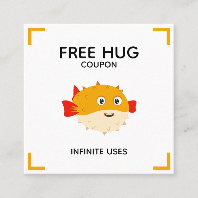 Free hug coupon with Puffy the pufferfish (Front)