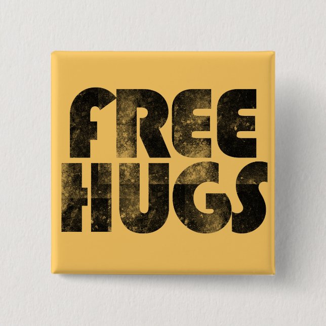Free Hugs 15 Cm Square Badge (Front)