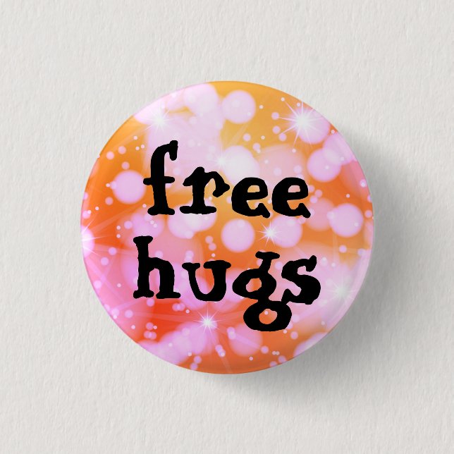free hugs 3 cm round badge (Front)