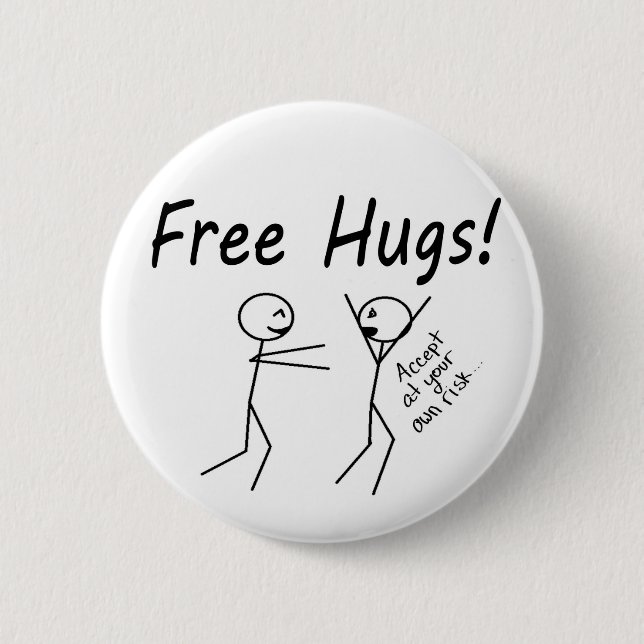 Free Hugs 6 Cm Round Badge (Front)