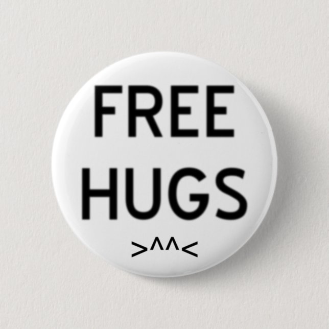"Free Hugs" 6 Cm Round Badge (Front)