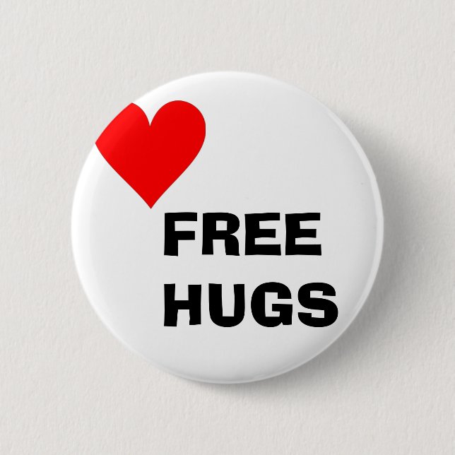 Free Hugs 6 Cm Round Badge (Front)