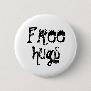 Free, hugs 6 cm round badge