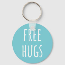 Free Hugs Button Keychain