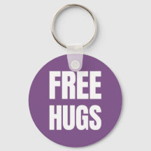 Free Hugs Button Keychain
