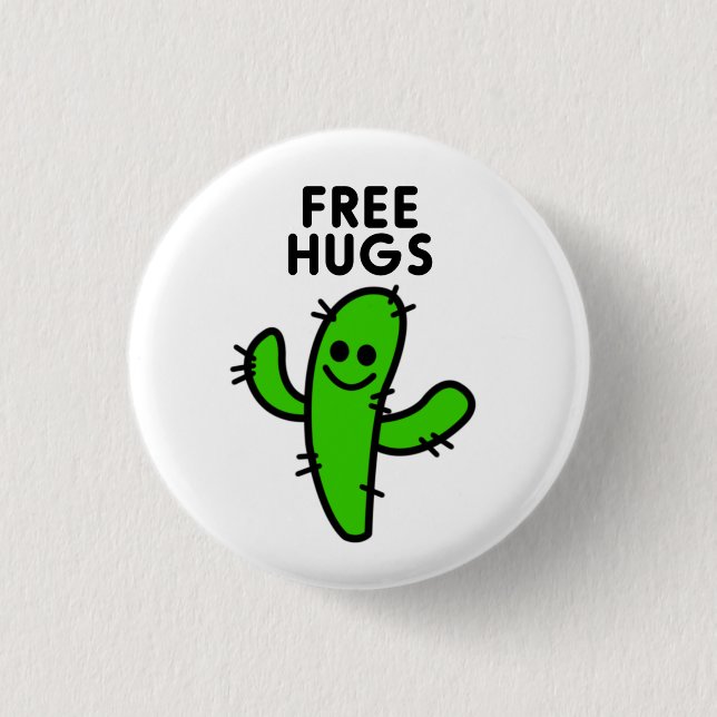 Free Hugs Cactus Funny 3 Cm Round Badge (Front)