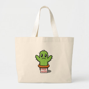 Free Hugs - Cactus Funny Humour  Large Tote Bag
